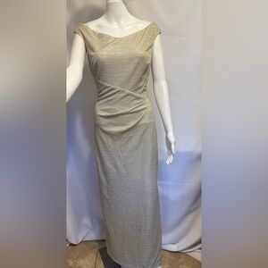 Ralph Lauren Gray One Shoulder Ruched Cocktail Dress